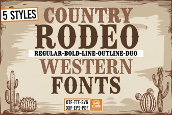 Rodeo Bundle Font – Bold Western Display Typeface Collection