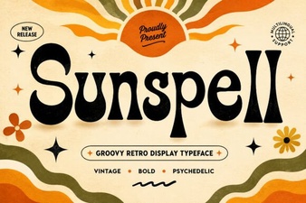 Sunspell Font: a Creative Display Typeface for Bold Designs